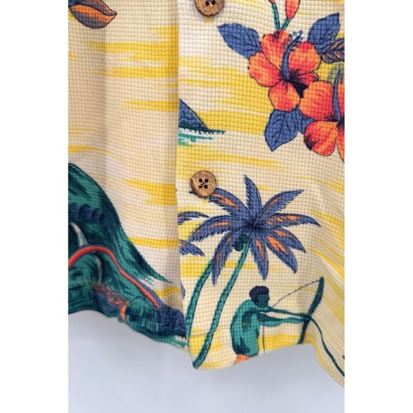 TOMMY BAHAMA Relax Textured Silk Hula and Islands Hawaiian Shirt Mens Sz L - Picture 3 of 5